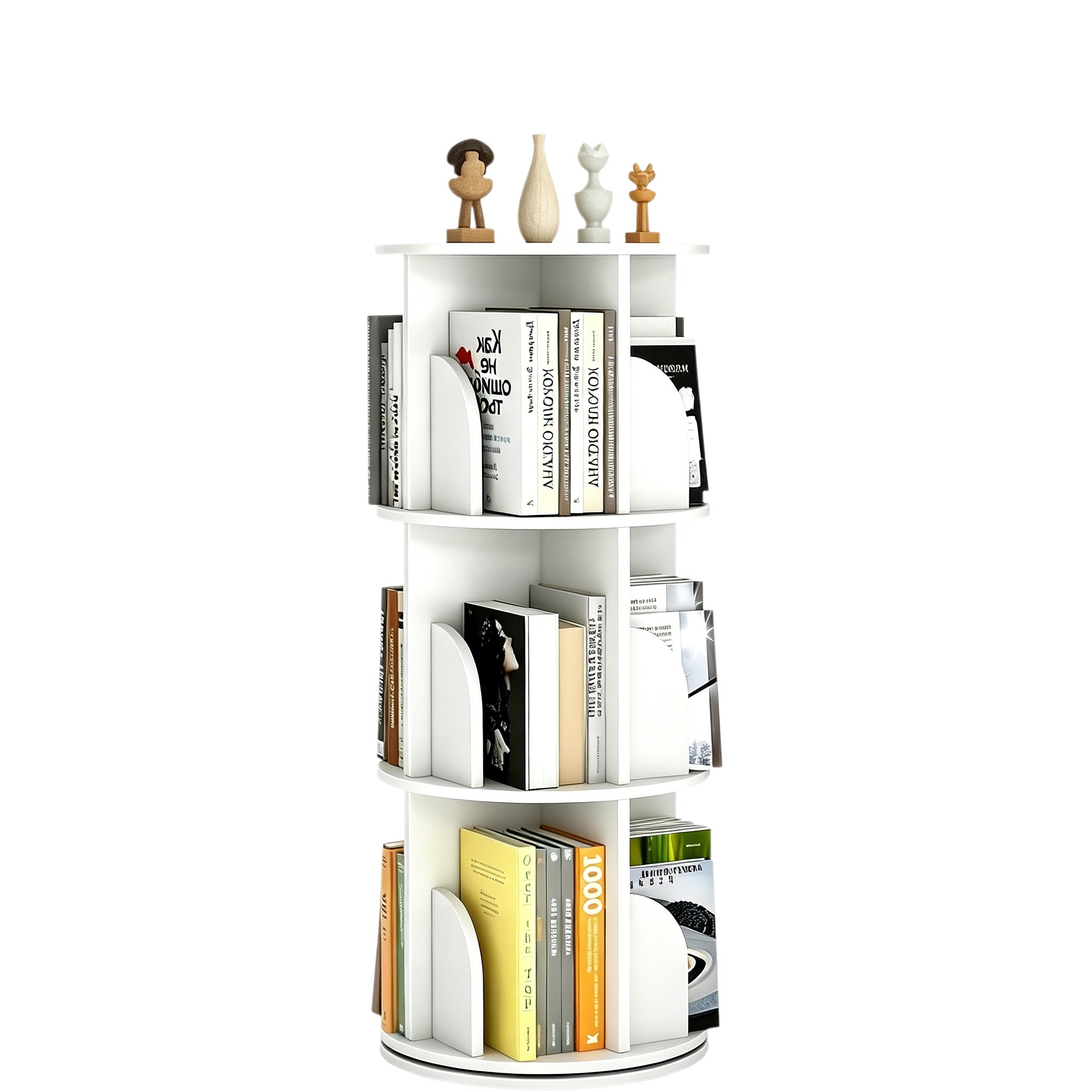 Bookcase, 18.1 in, White, 8-Shelf