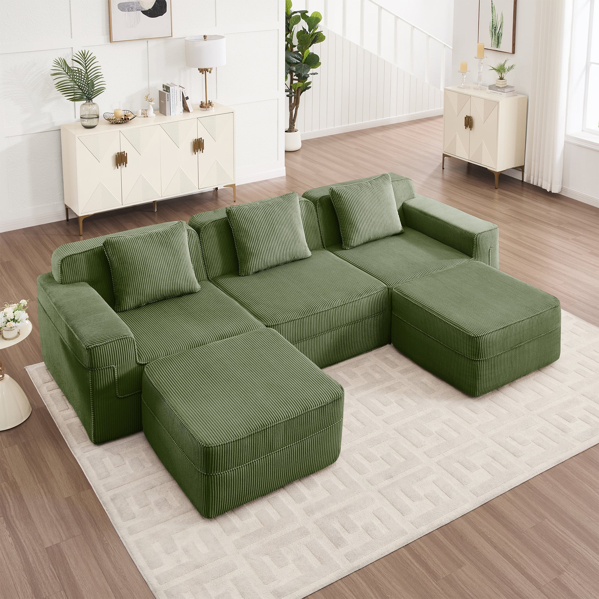 Hudson 3-Seat Boneless Couch in Olive #OttOnly_2 #Color_Olive