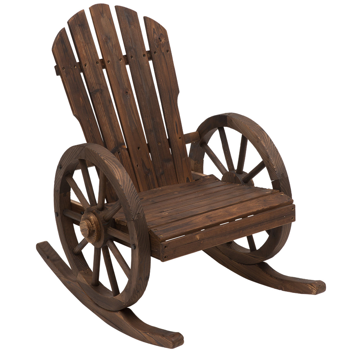 Brown Outdoor Rocking Chair, Slatted