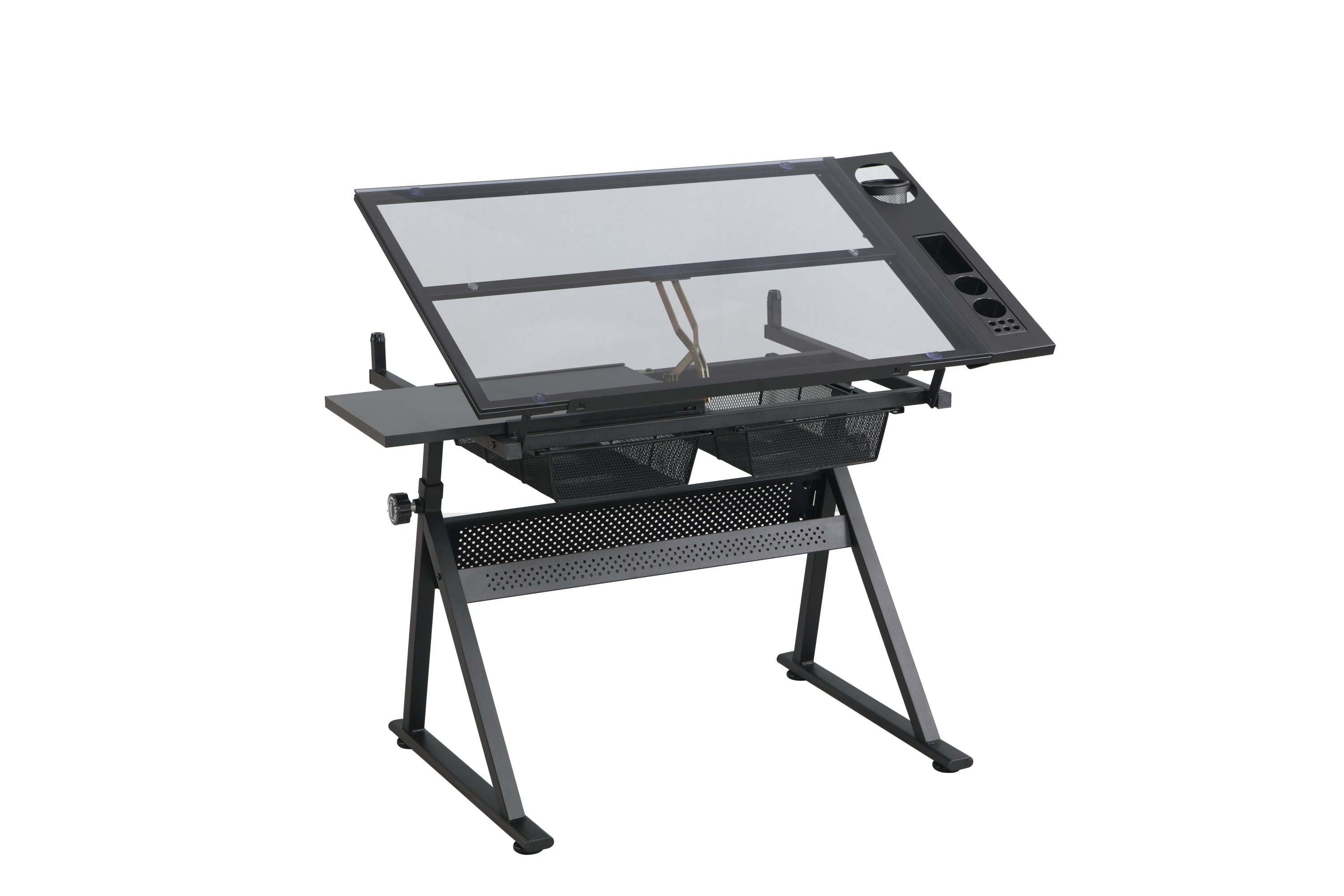Height Adjustable Drafting Table, 39.8 in, Black