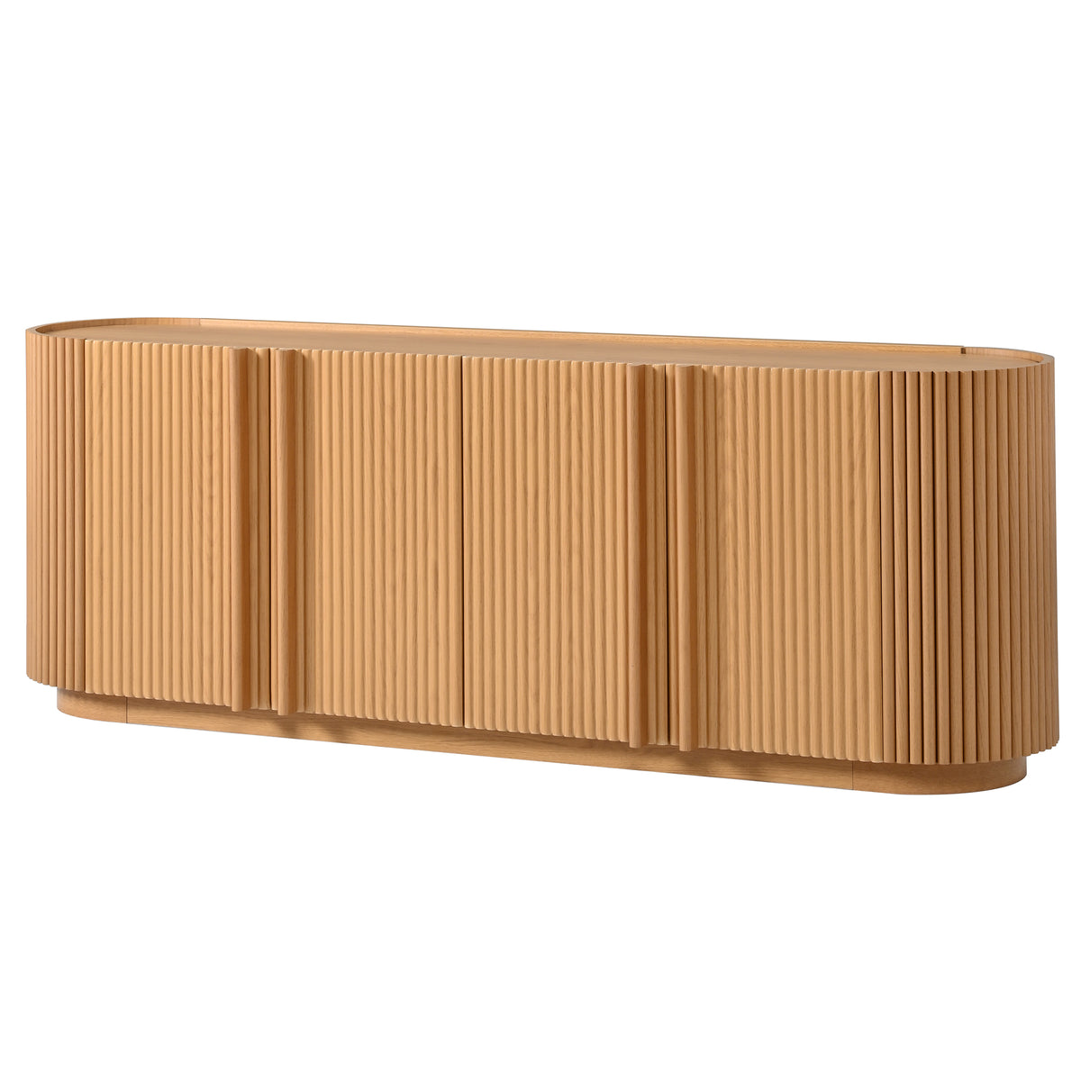 Natural Fluted TV Stand for TVs up to 70 in, 66.9 in Wide