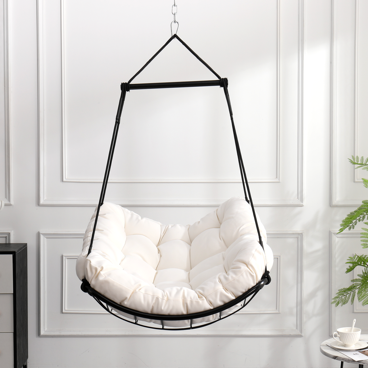 Off-White Metal Hammock Chair