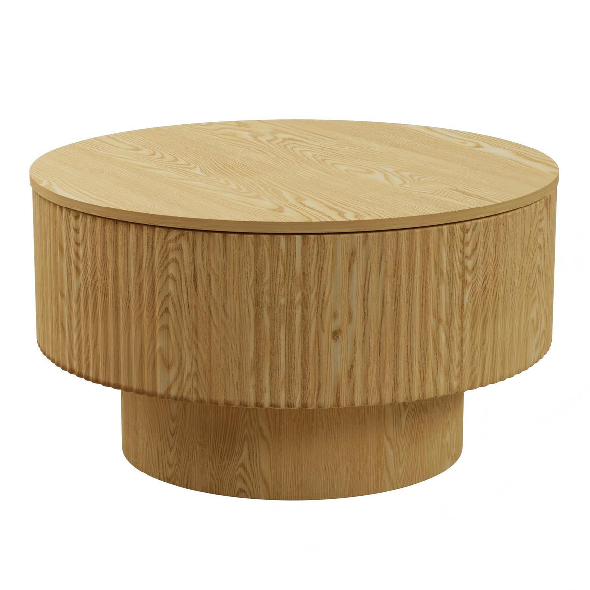 Natural Coffee Table with Storage, 29.5 in