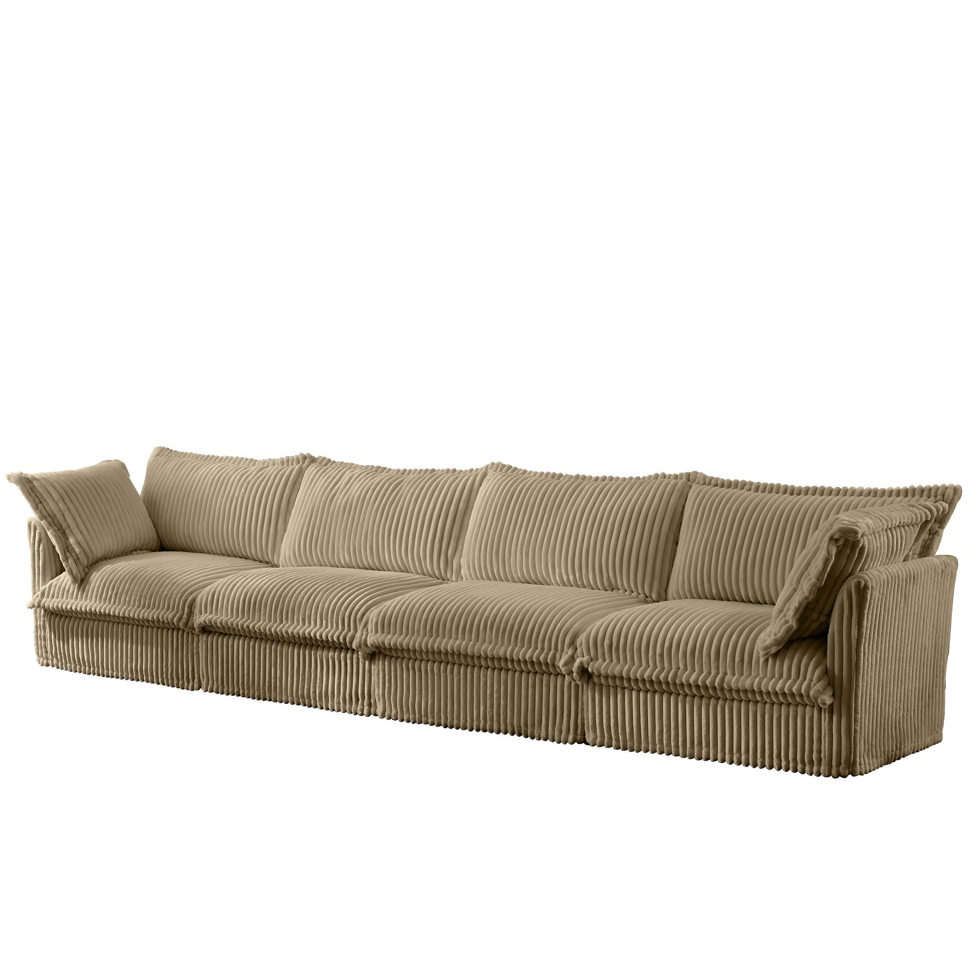 Fluffy 4-Seat Modular Sofa in Corduroy Camel #OttOnly_0 #Fabric_Corduroy Camel
