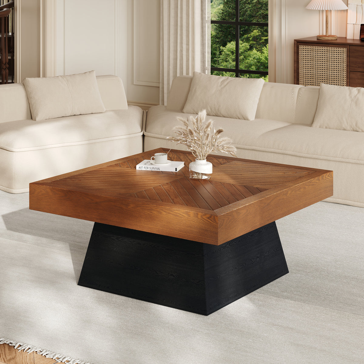 Black Square Coffee Table, 31.5 in