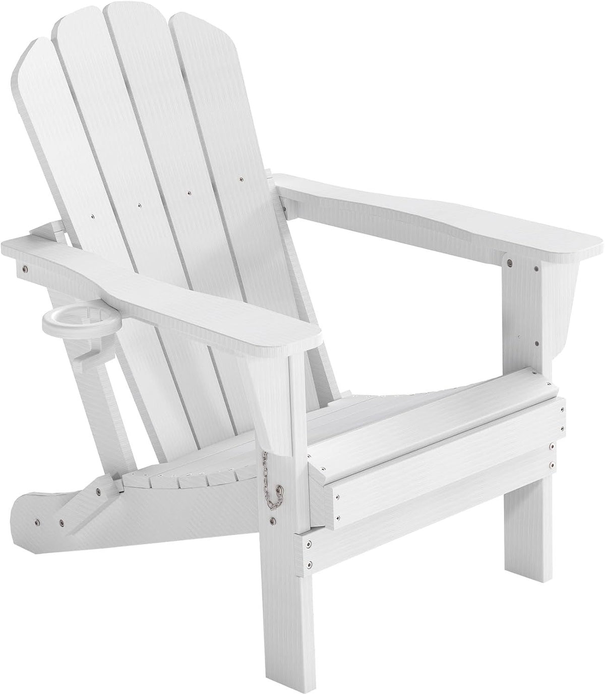 White HDPE Folding Adirondack Chair, 34.2 in Tall