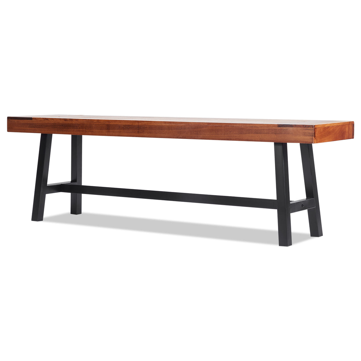 Natural Metal Outdoor Bench, 63 in Wide