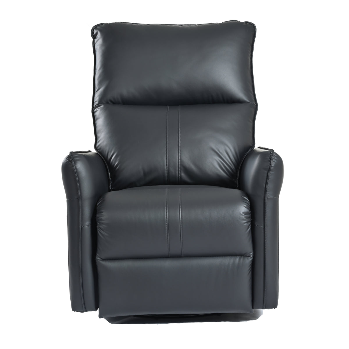 Black Vegan Leather Power Swivel Rocker Recliner