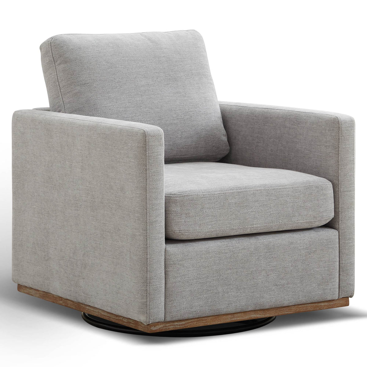 Light Gray Chenille Swivel Accent Chair