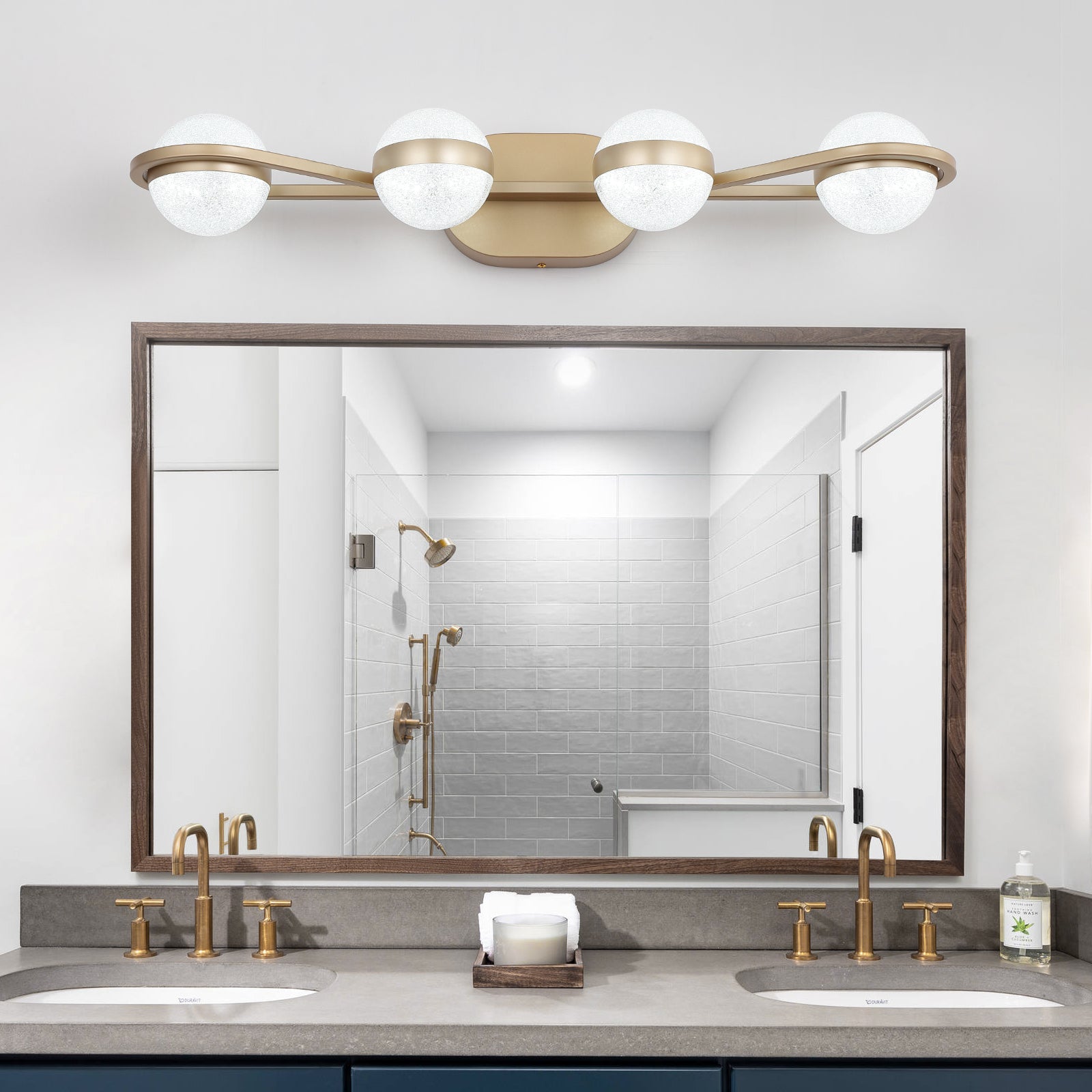 Vanity Light, 4-Light LED with Acrylic Shade, Gold