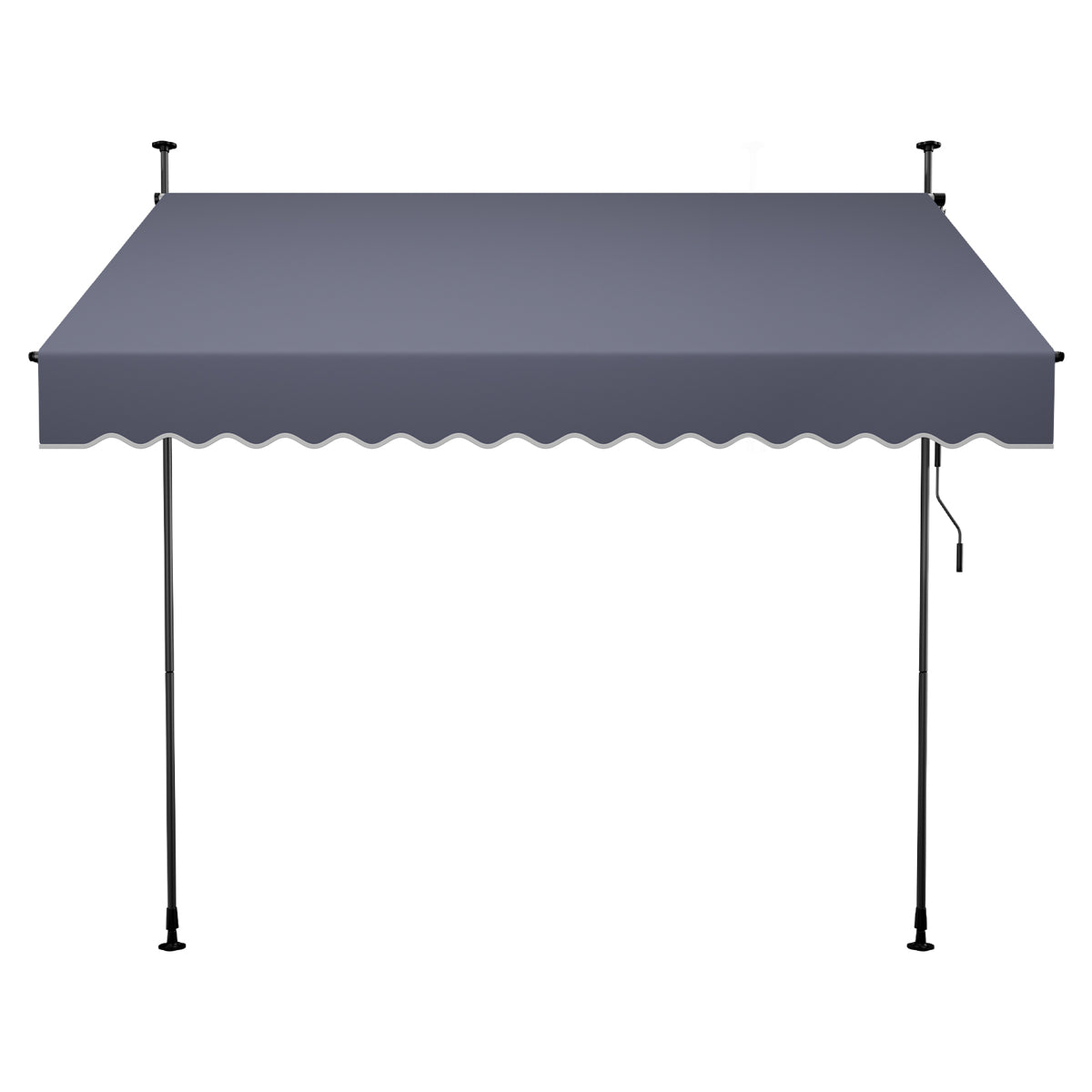Dark Gray Retractable Awning, 4.9x9.8 ft
