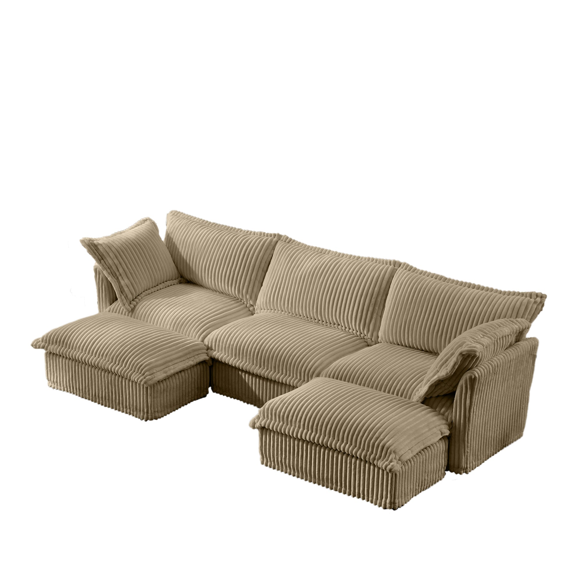 Fluffy 3-Seat Modular Sofa in Corduroy Camel #OttOnly_2 #Fabric_Corduroy Camel
