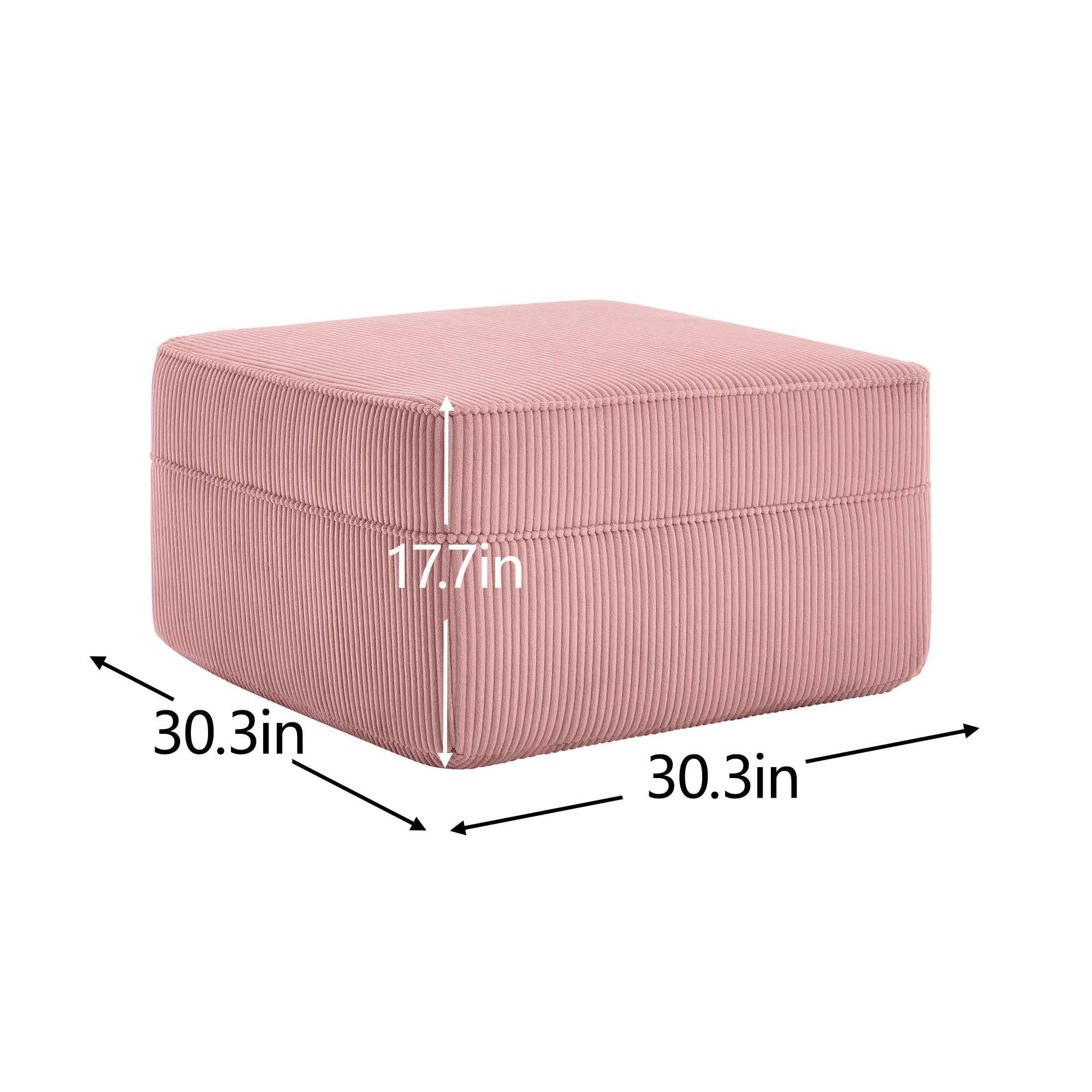 Hudson Boneless Ottoman in Pink #Color_Pink