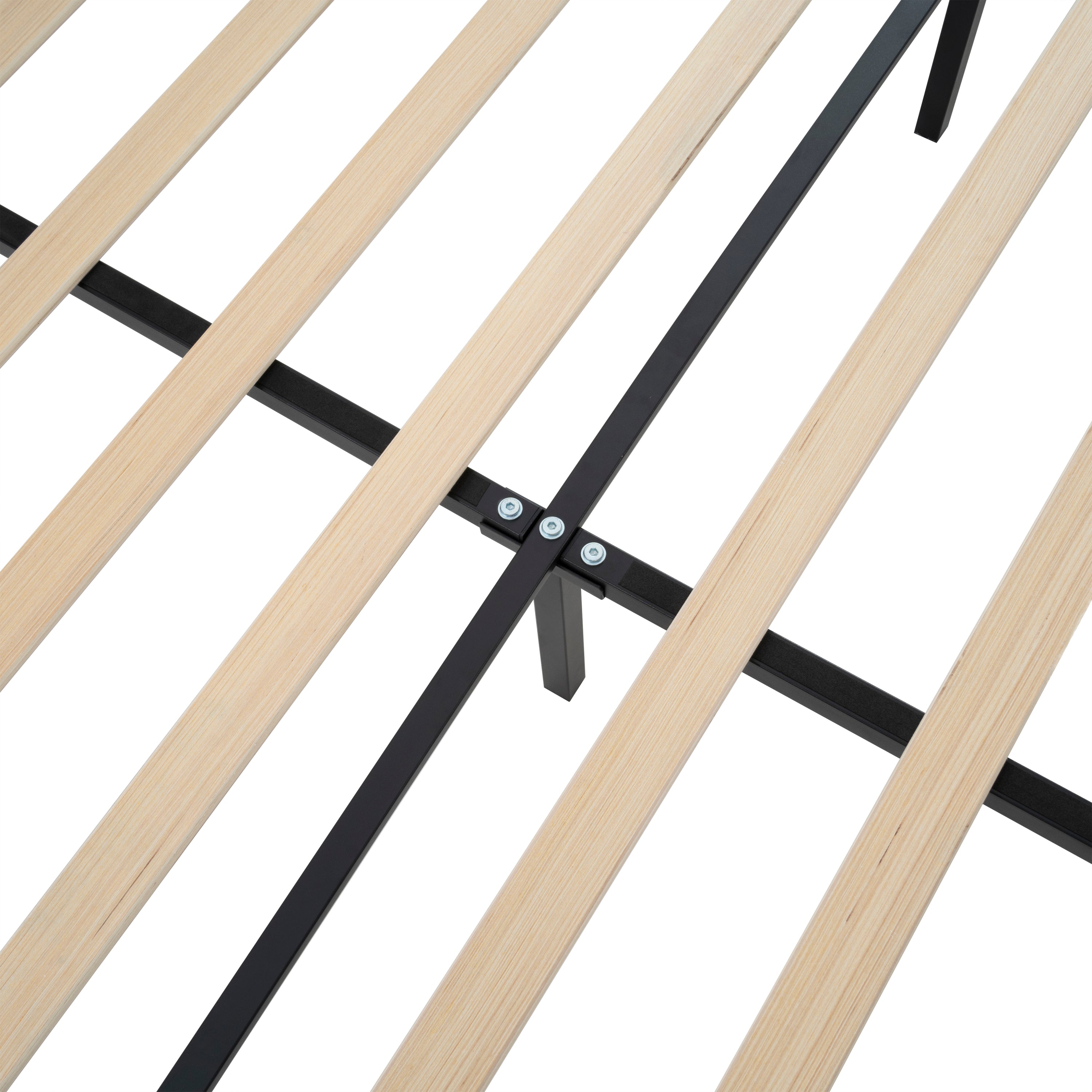 Solid wood leg detail on white teddy velvet king platform bed