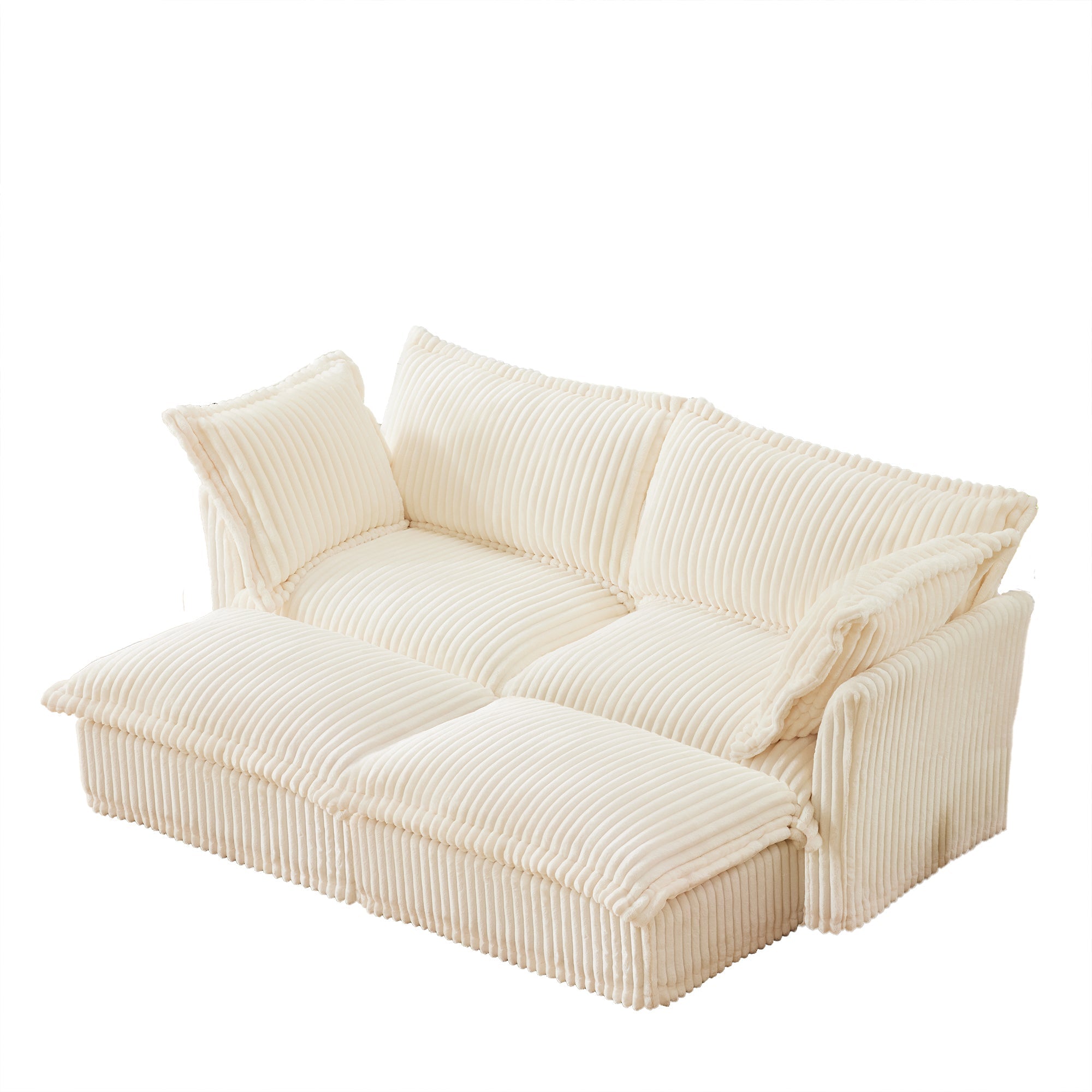 Fluffy 2-Seat Modular Sofa in Corduroy Cream #OttOnly_2 #Fabric_Corduroy Cream