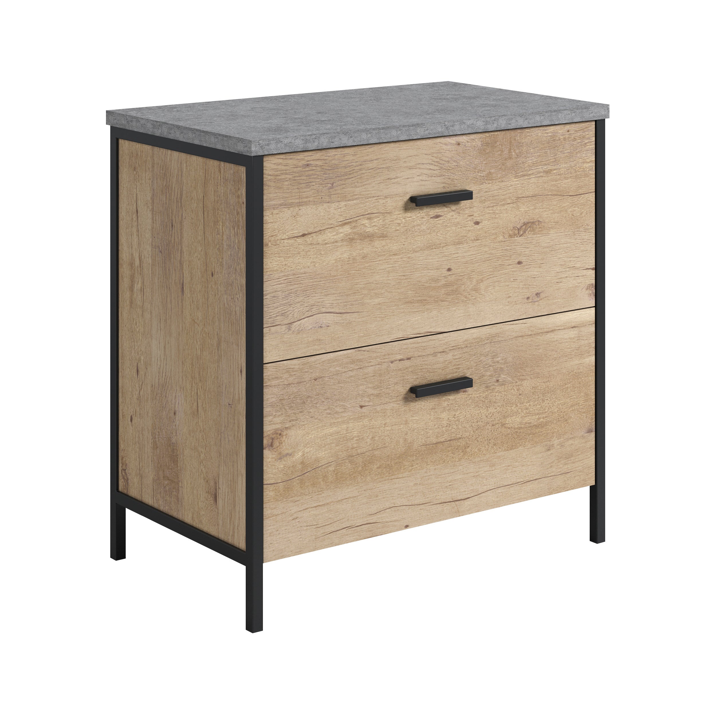 Lateral File Cabinet, 30 in, Brown