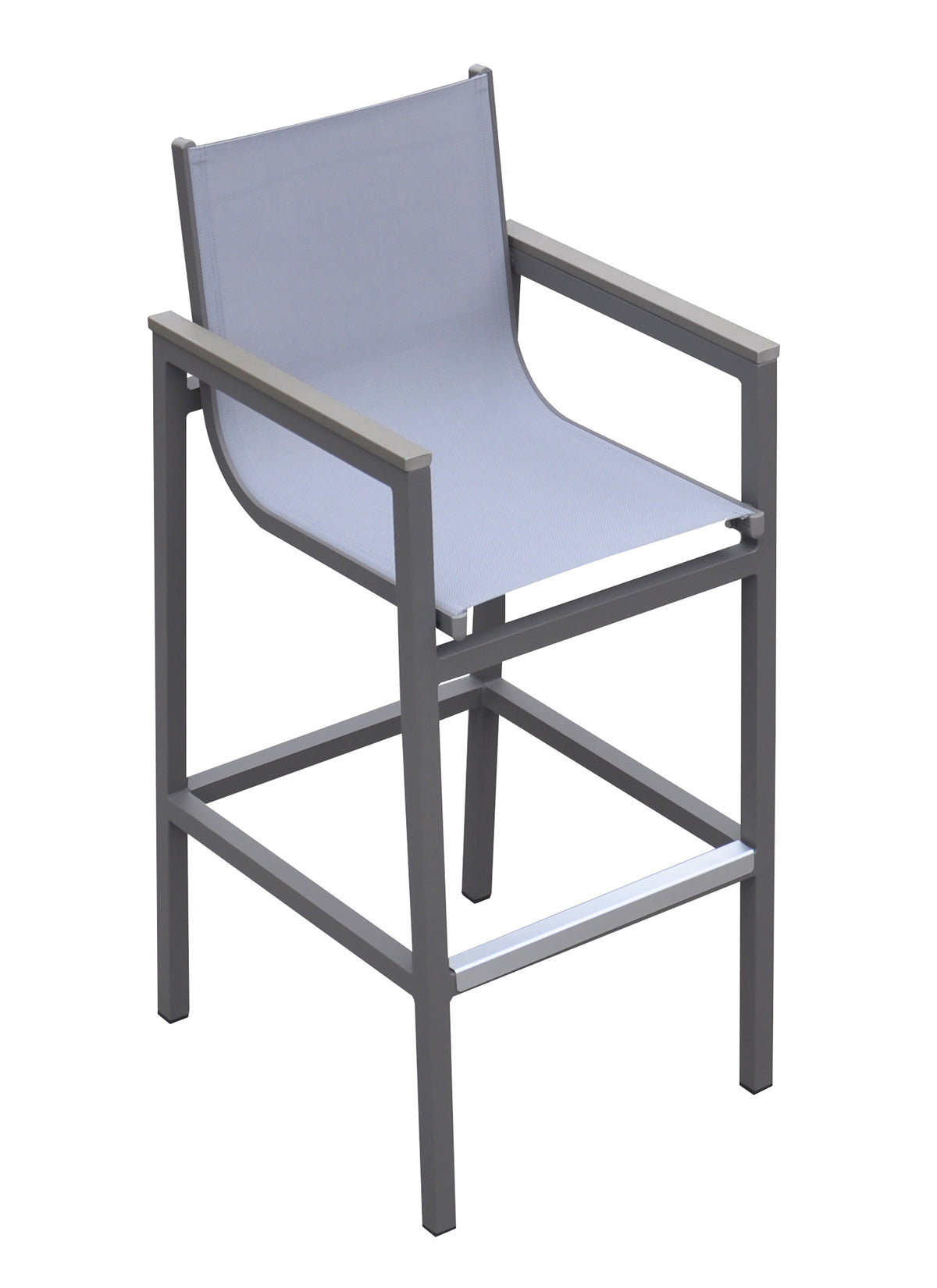 Gray Aluminum Outdoor Bar Stool