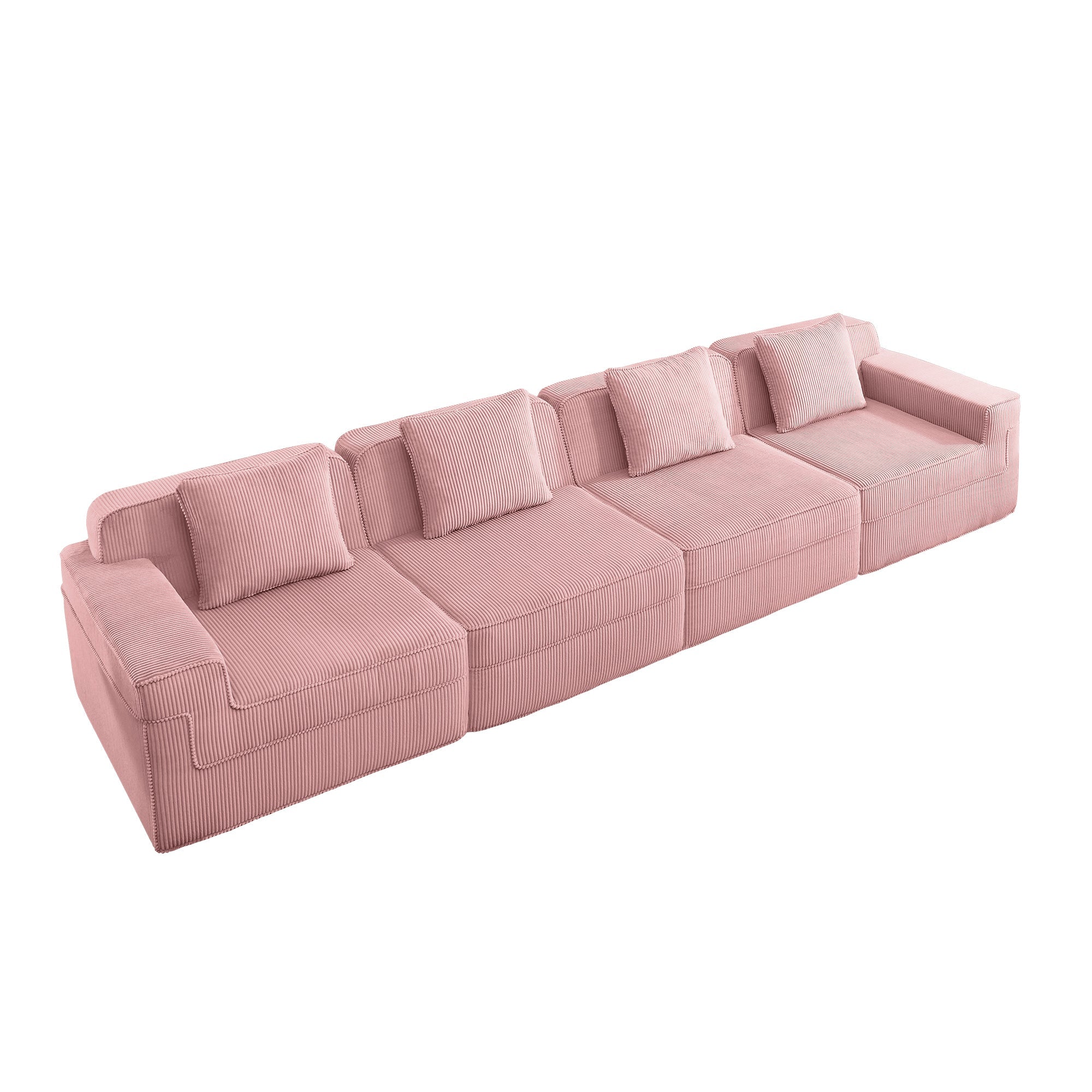 Hudson 4-Seat Boneless Couch in Pink #OttOnly_0 #Color_Pink