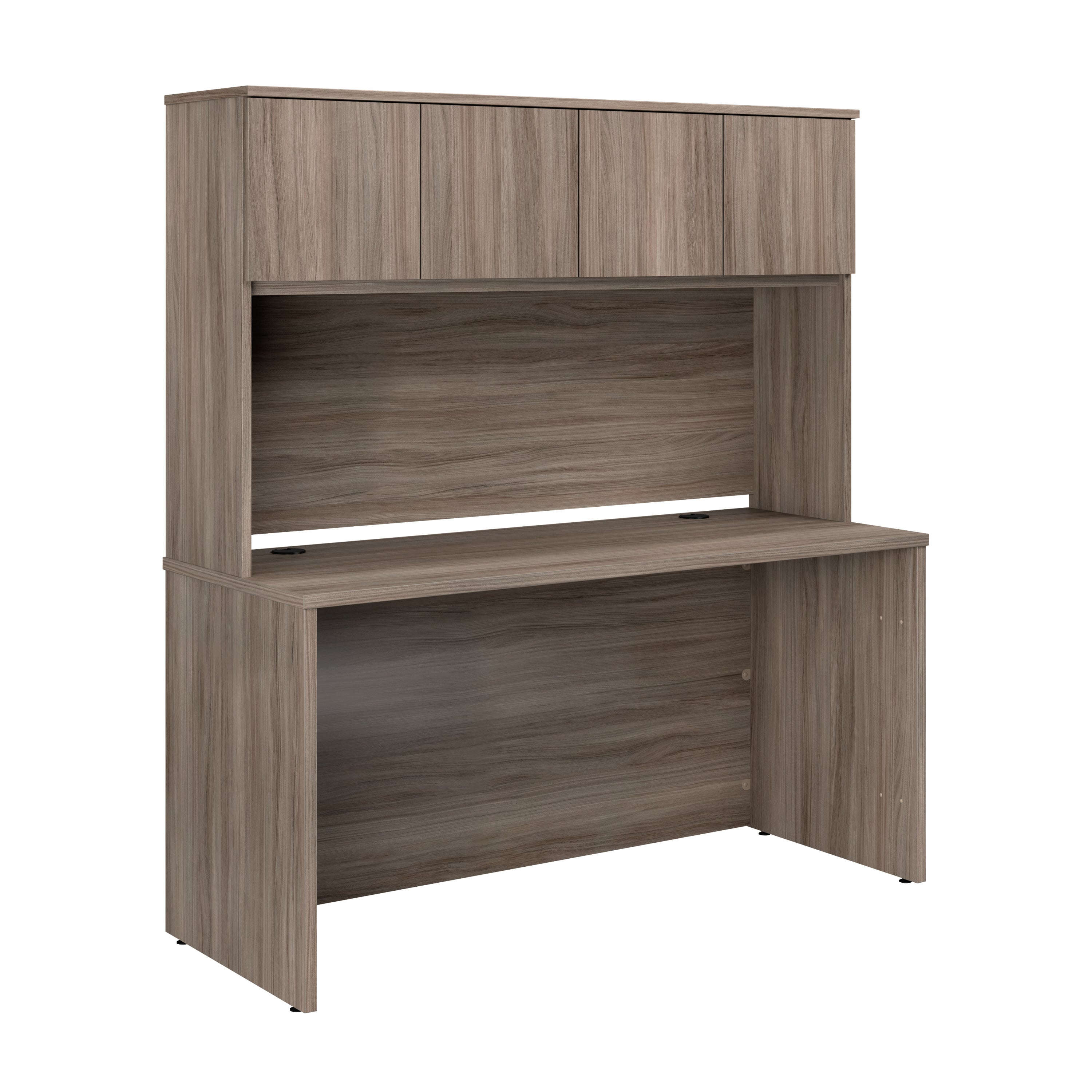 Computer Desk with Hutch, Workstation, 59.1 in, Brown, 64.29 in Tall