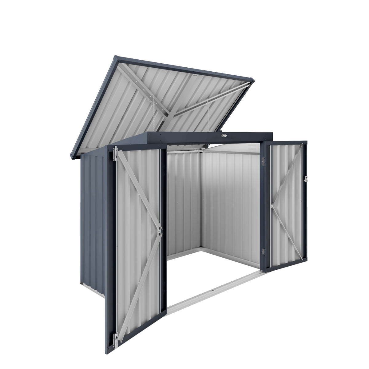 Gray Metal Outdoor Storage Cabinet