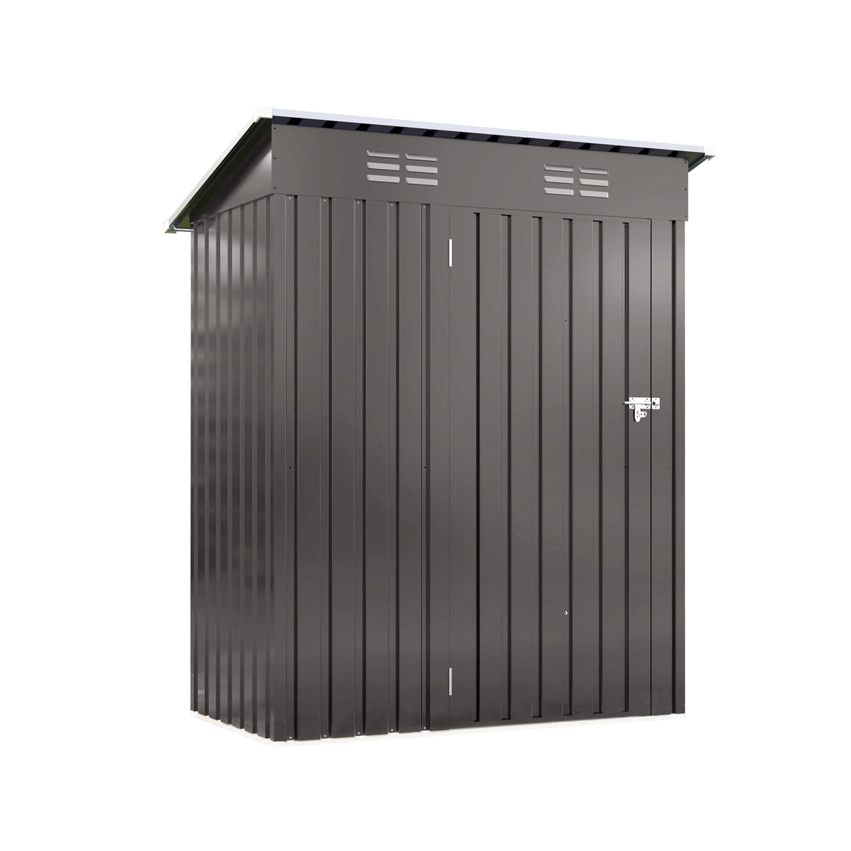 3x5 ft Gray Metal Storage Shed with Lockable Door