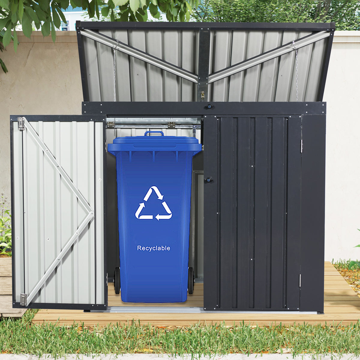 Black Metal Outdoor Storage Cabinet