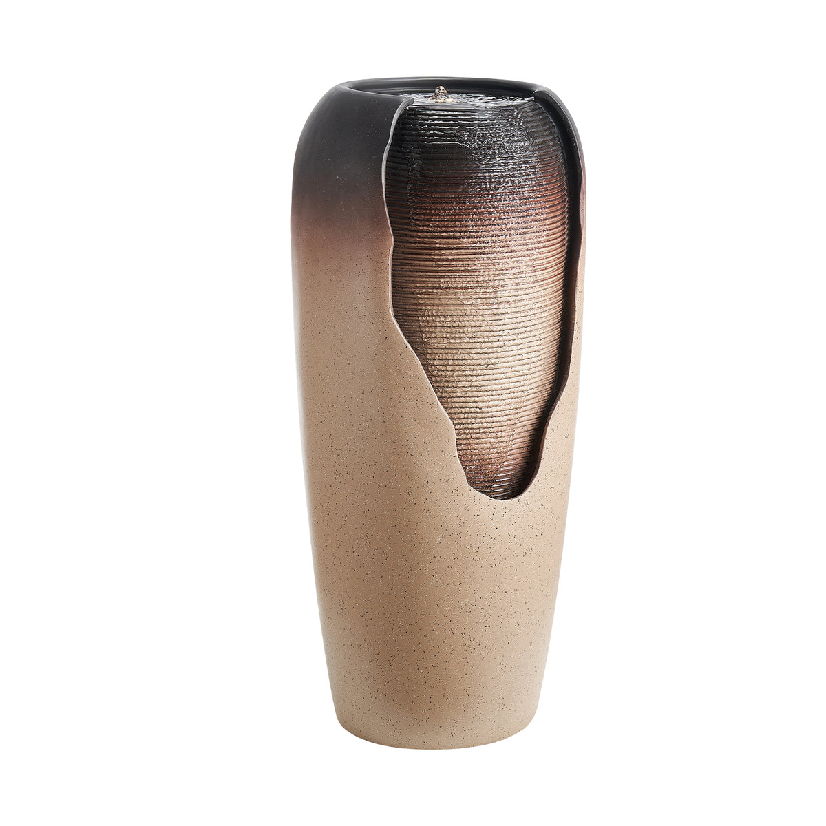 Brown Resin Outdoor Water Fountain, 30.7 in Tall