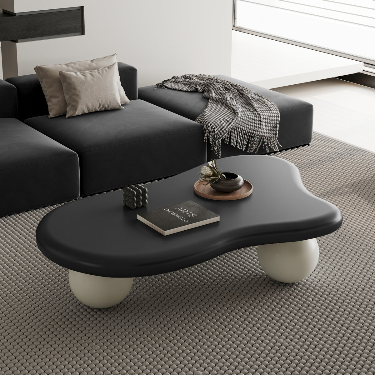 Black Coffee Table, 47.2 in