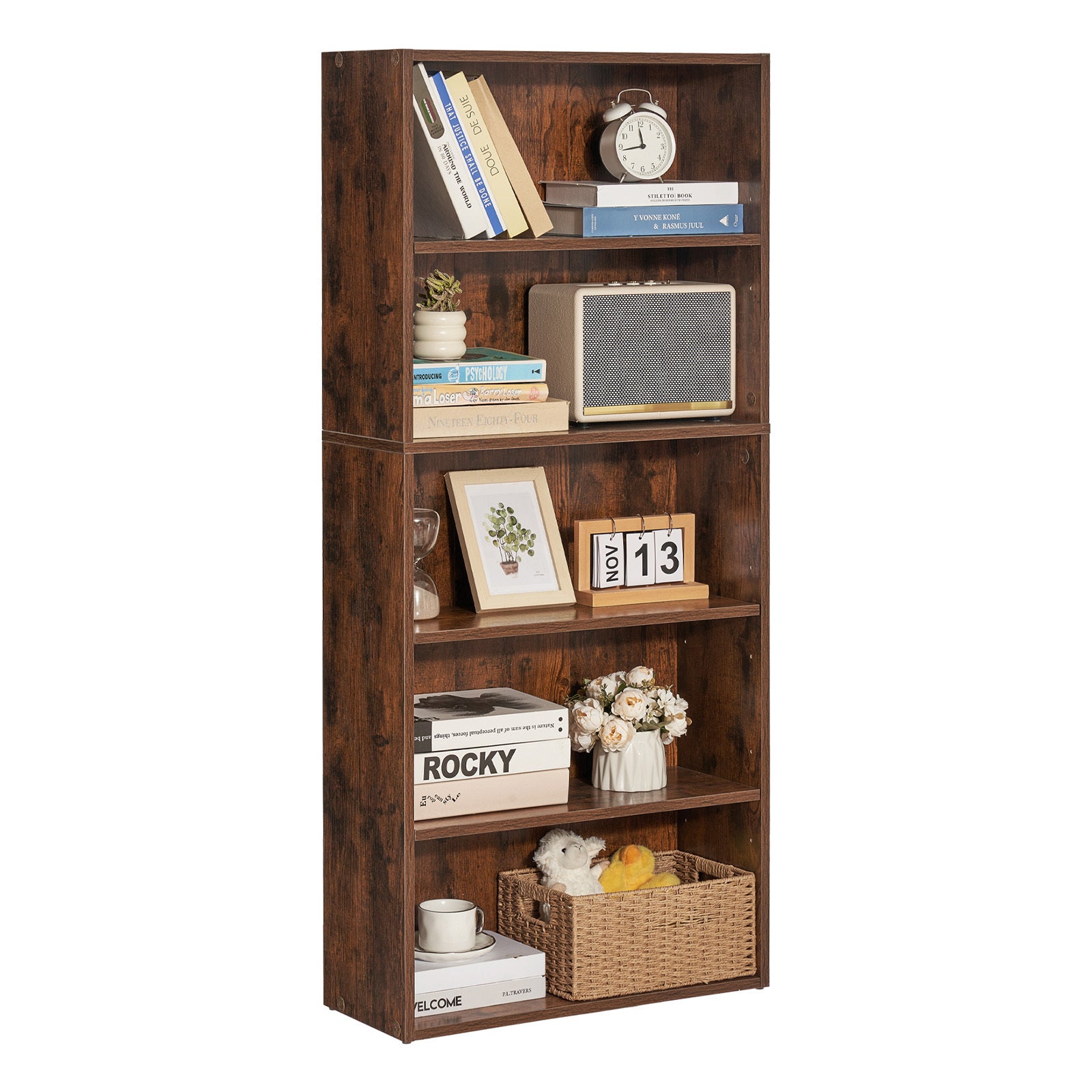 Bookcase, 23.5 in, Brown