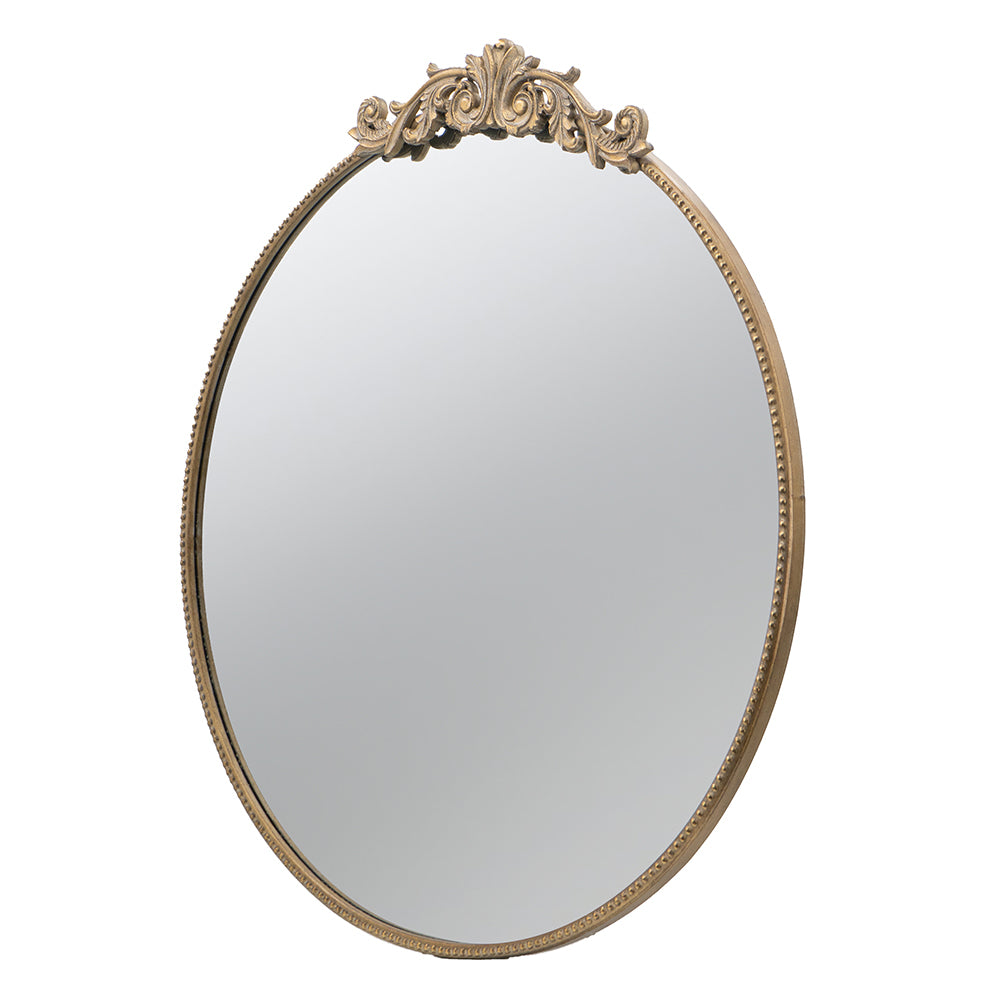 Large Round Mirror, 36 x 38.5 Inch, Gold