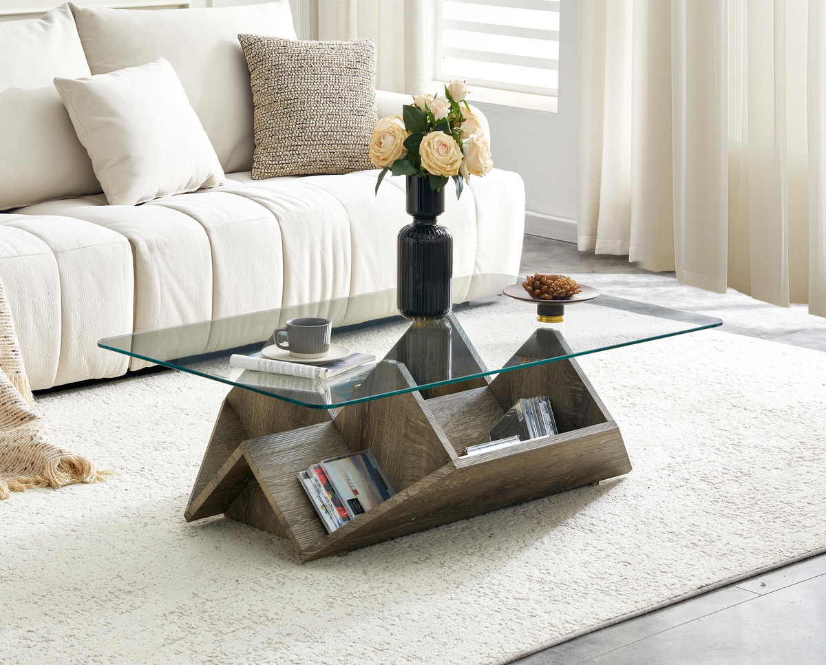 Coffee Table with Storage, 43.5 in, 27.5 in Deep