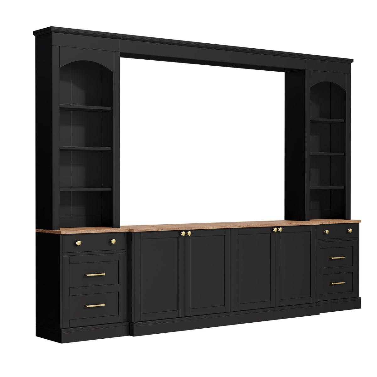 Black Entertainment Center for TVs up to 70 in, 106.3 in Wide