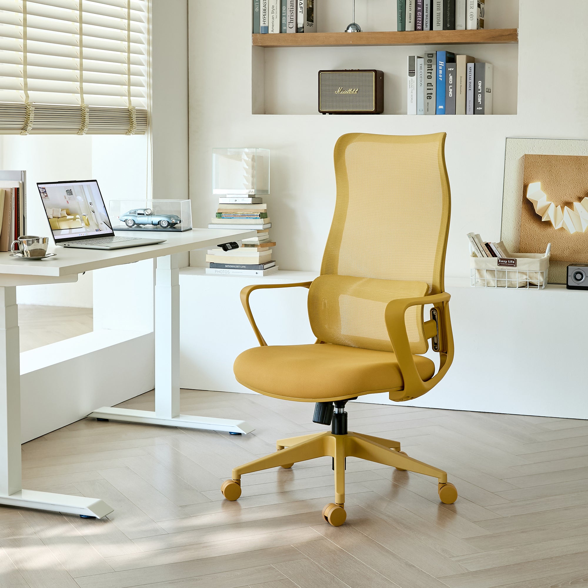 Lumbar Support Ergonomic Office Chair with Lock, 26.2 in