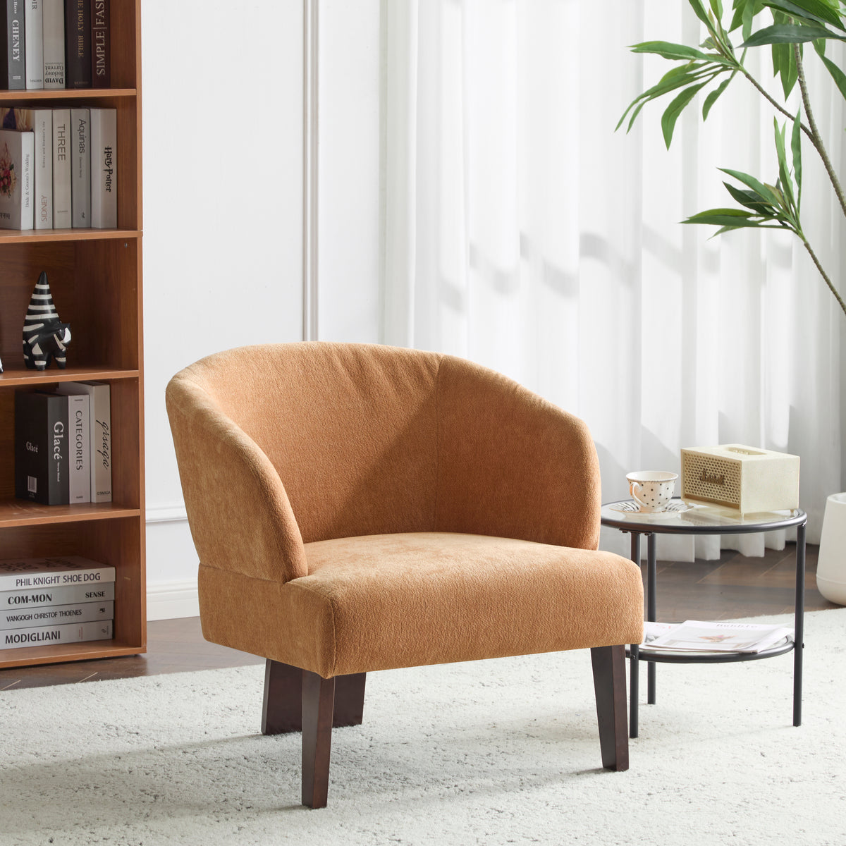 Orange Accent Chair, Mid-Century