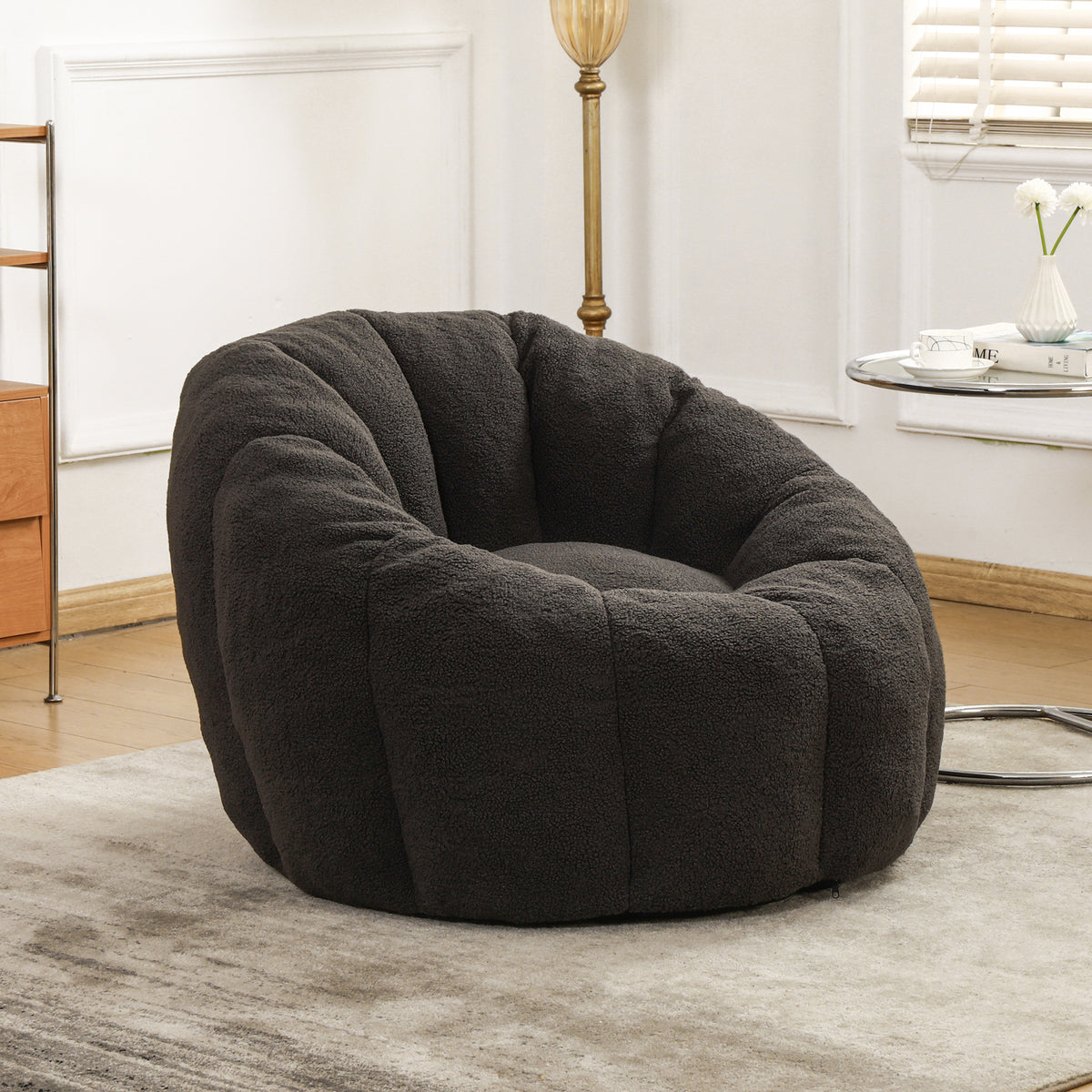 Dark Gray Bean Bag Chair, 38.6 in Wide