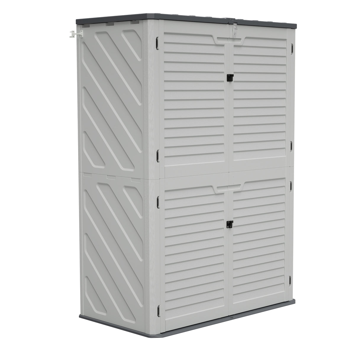 White Resin Outdoor Storage Cabinet, with Partitions