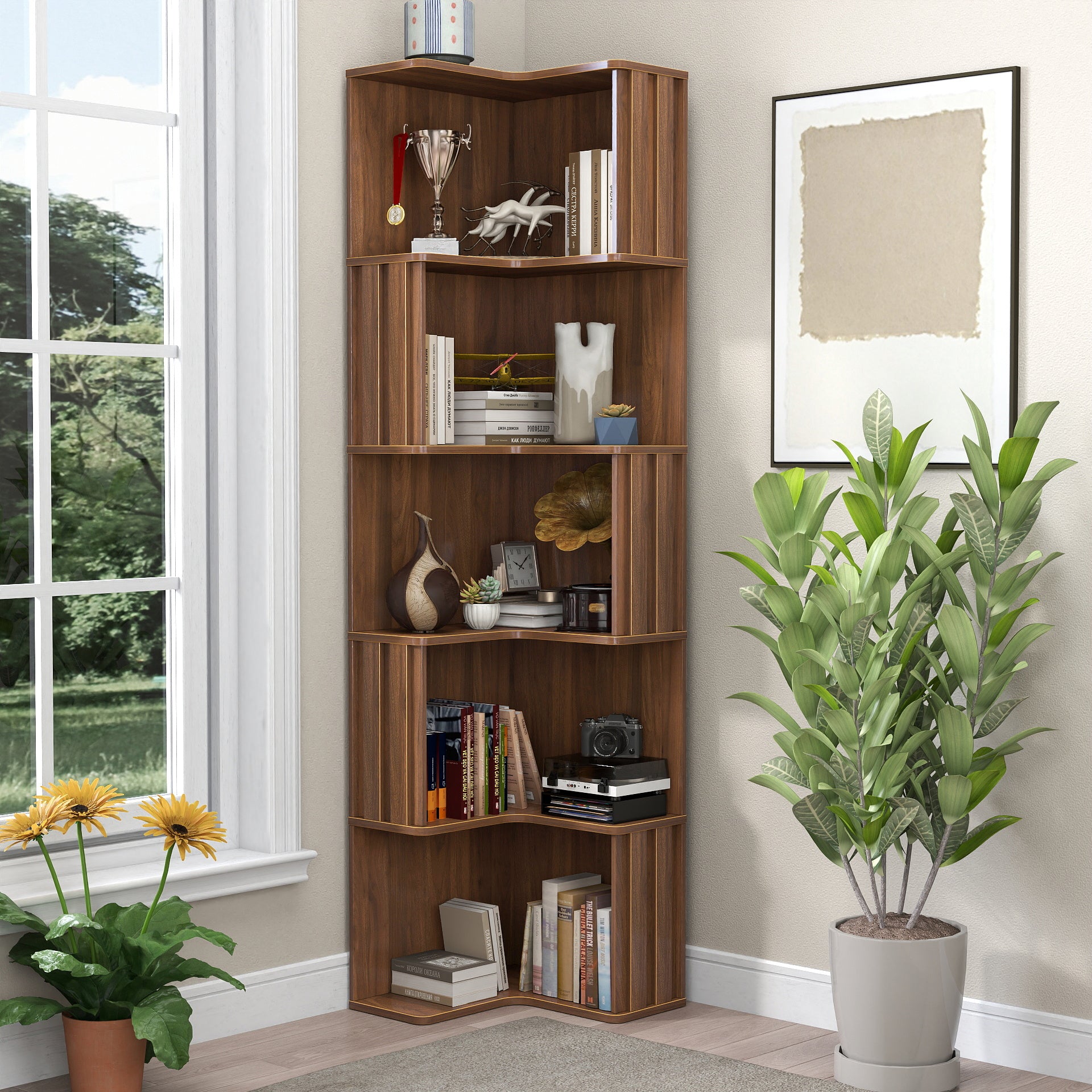 L-Shaped Bookcase, 16.7 in