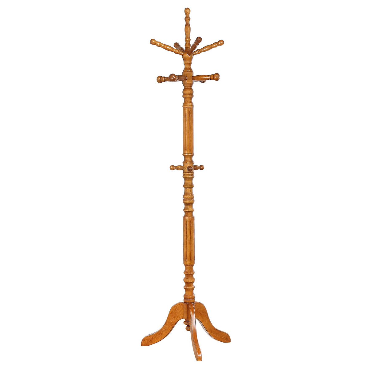 Brown Solid Wood Coat Rack