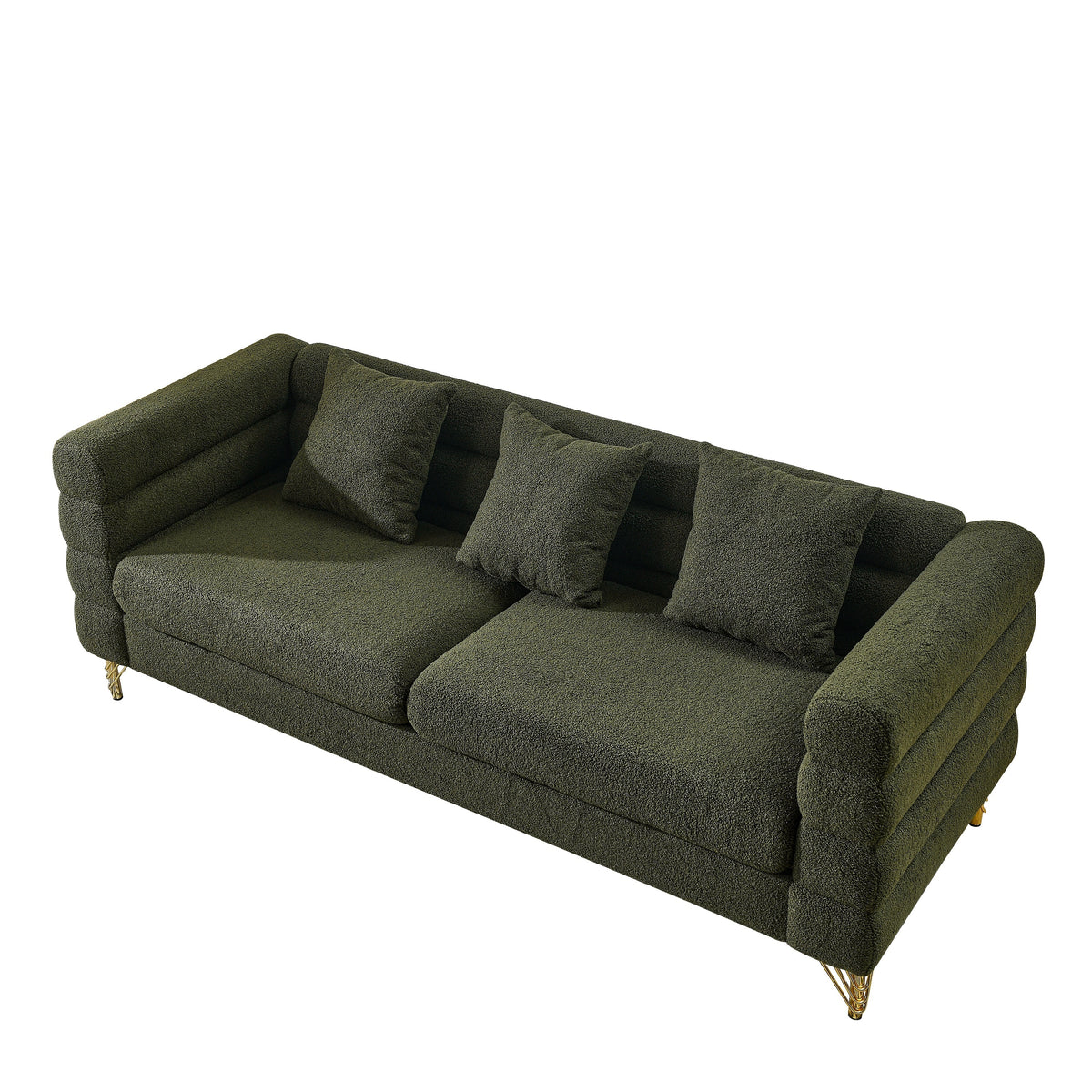 Green Sherpa 3-Seat Couch, Deep Seat, 81 in Wide