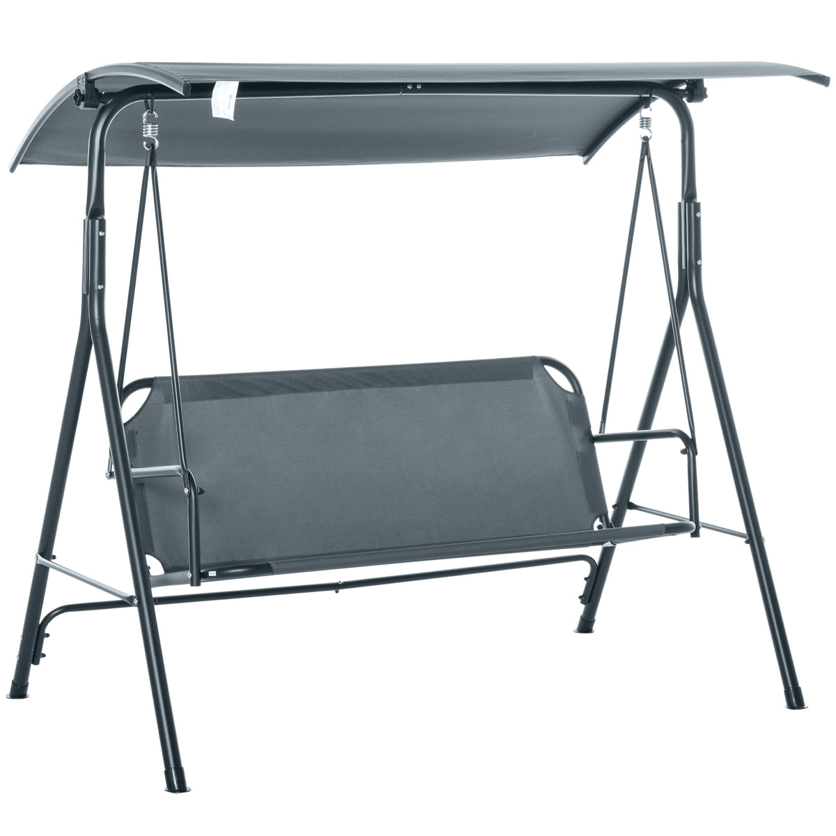 Gray Metal Porch Swing with Stand