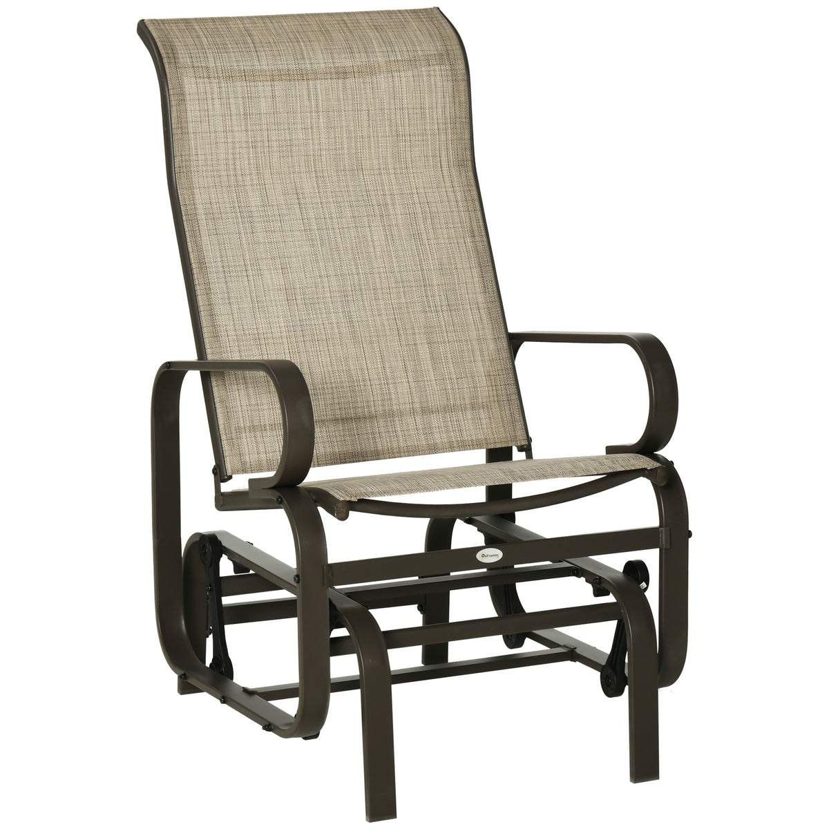 Brown Metal Outdoor Glider Chair