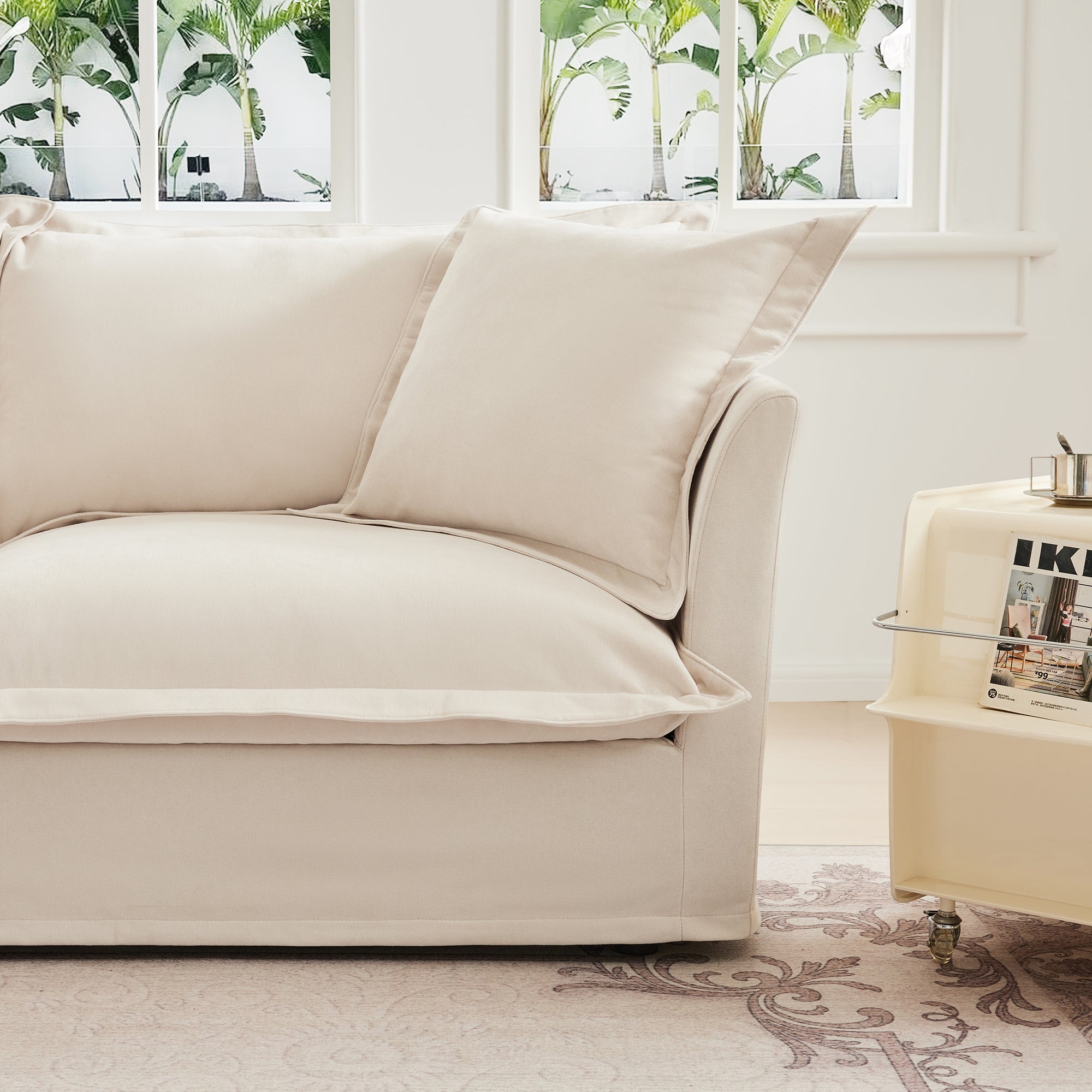 Fluffy 2-Seat Modular Sofa in Chenille Cream #OttOnly_2 #Fabric_Chenille Cream
