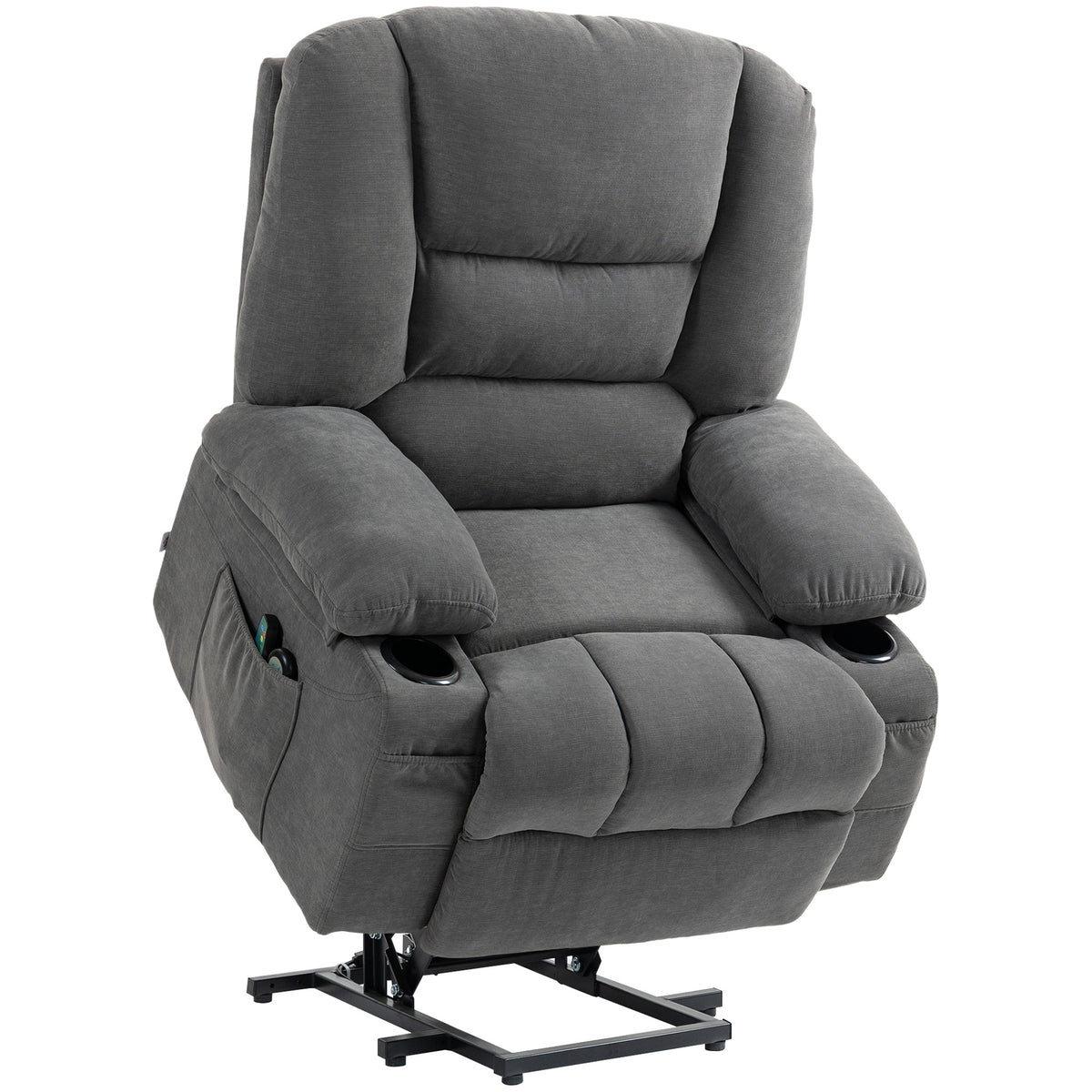 Charcoal Power Lift Recliner, Massage and Heat