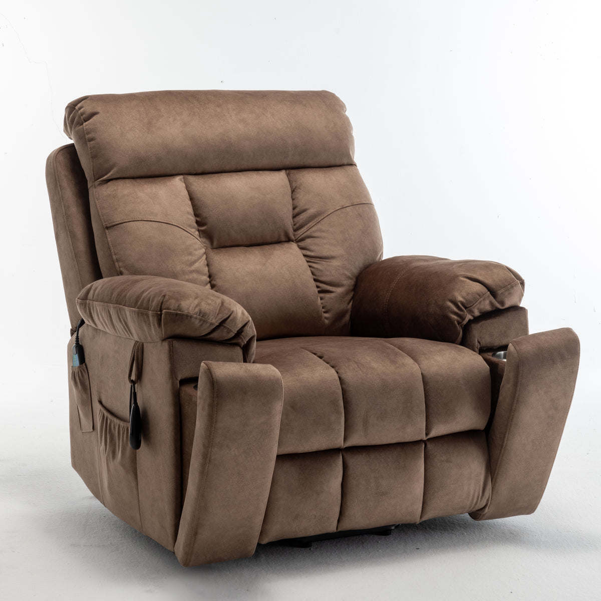 Camel Velvet Power Lift Recliner, Massage and Heat