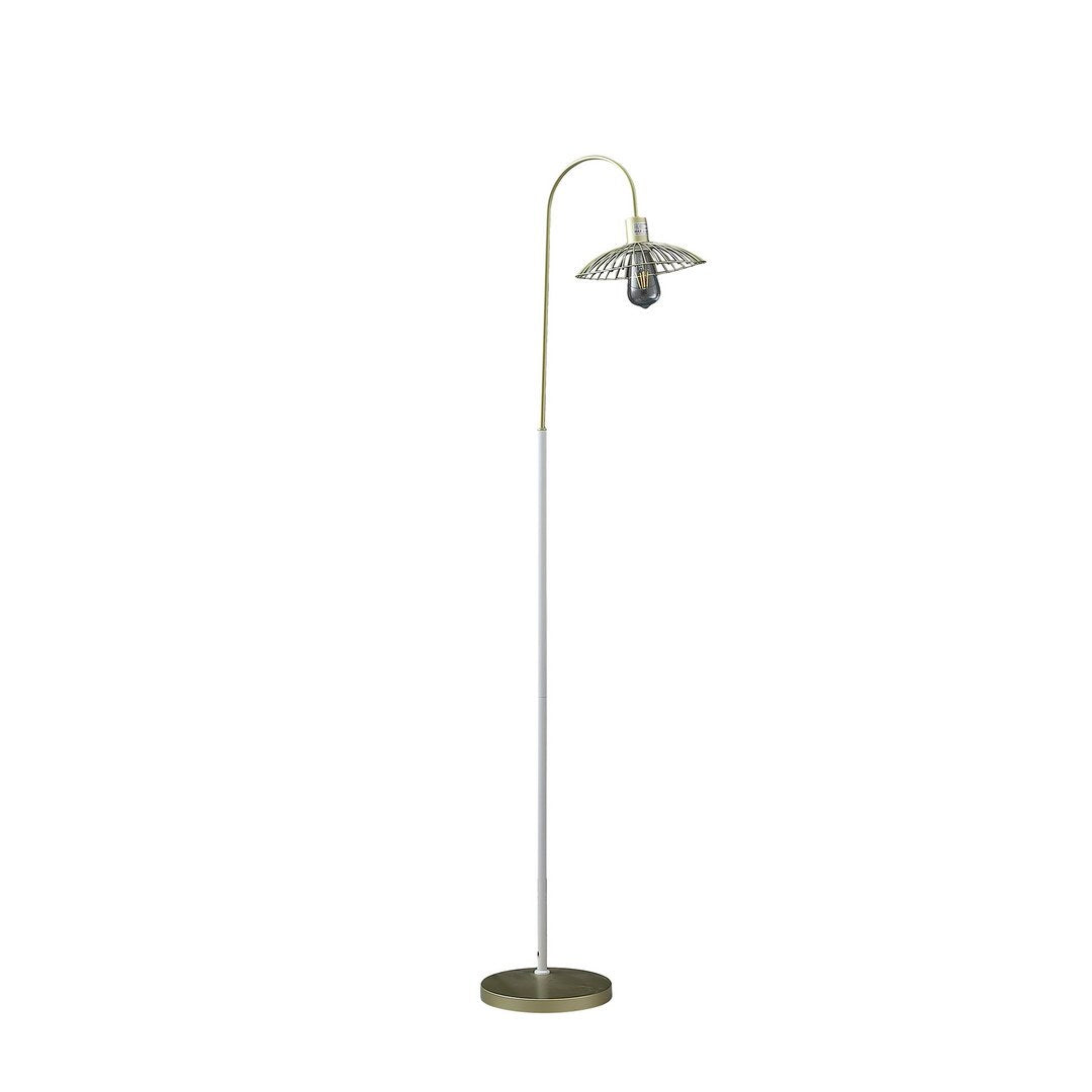 Floor Lamp, Industrial Cage Design, Metal, Multicolor
