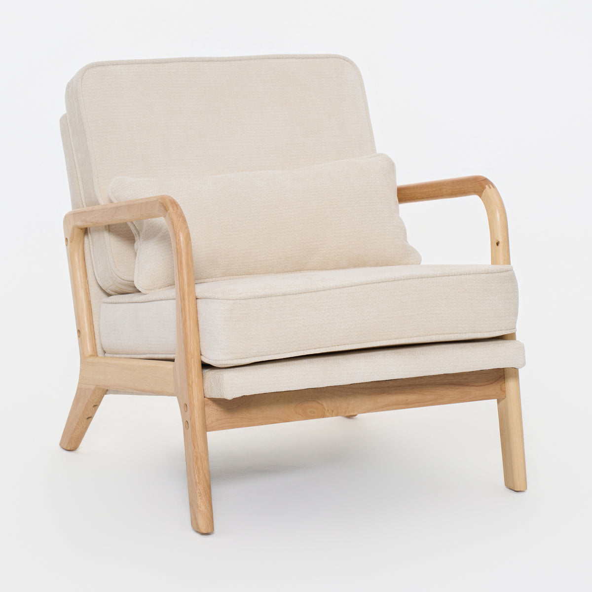 Beige Accent Chair, 26 in Wide
