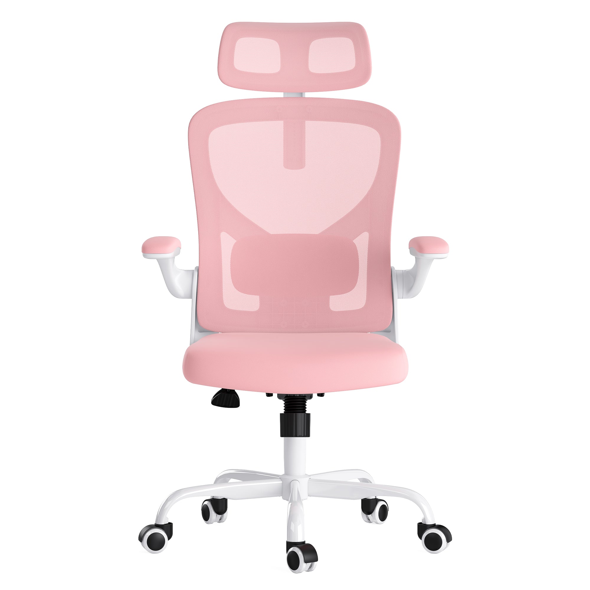Lumbar Support Ergonomic Office Chair, 23.4 in, Pink