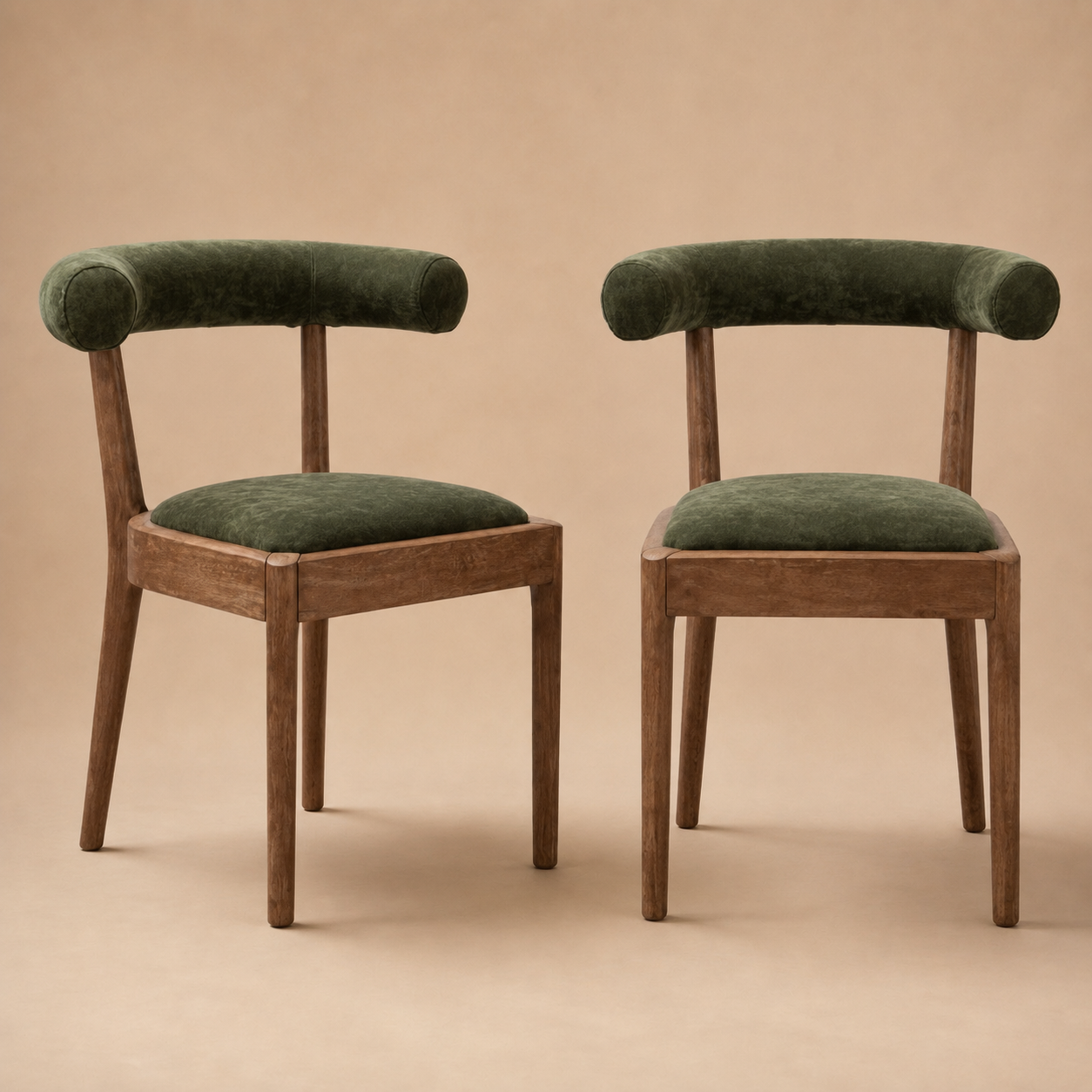 Solid Wood & Vegan Leather Dining Chair Set of 2