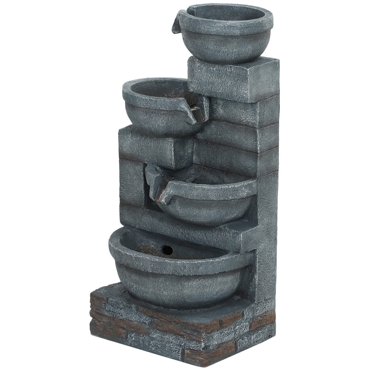 Gray Resin Outdoor Water Fountain, 30.7 in Tall
