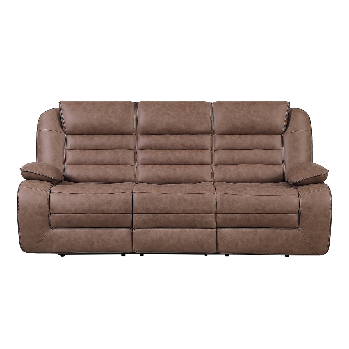 Brown Reclining Sofa, 87.5 in Wide